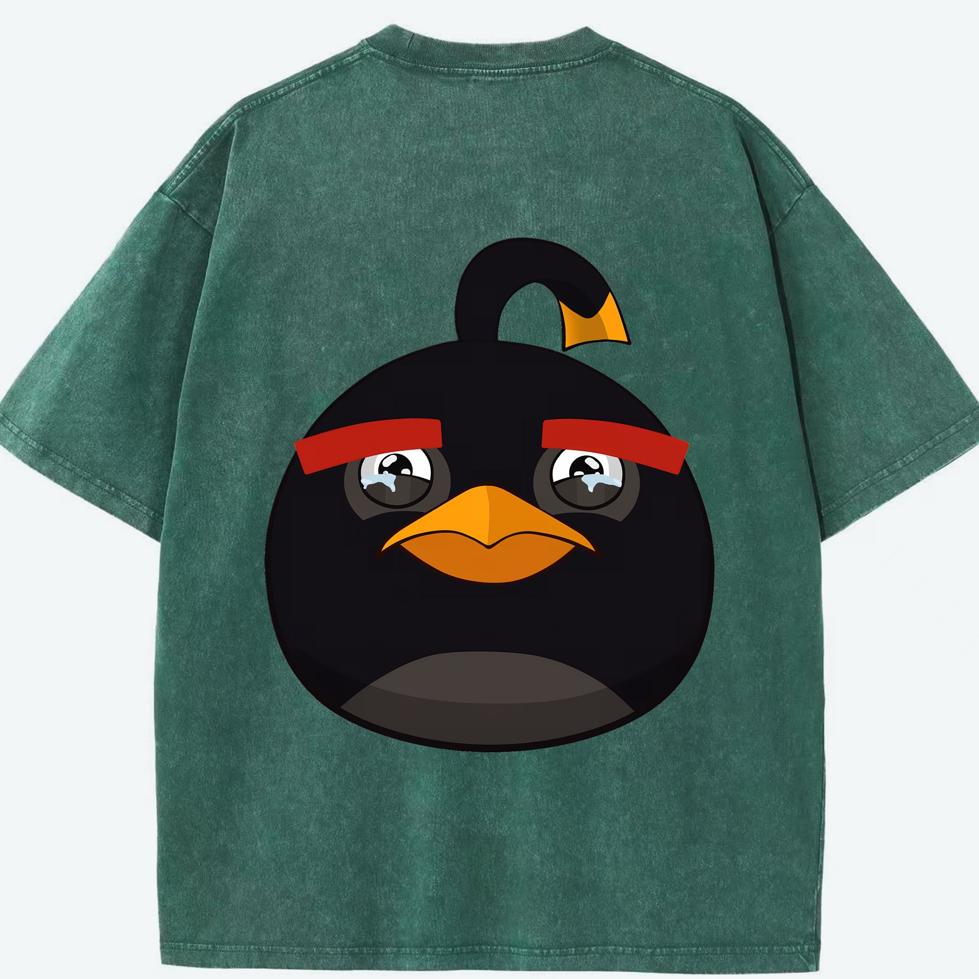 （画像用） Angry Birds アングリーバード 綿100% ヴィンテージ風 半袖Tシャツ（背面プリント）